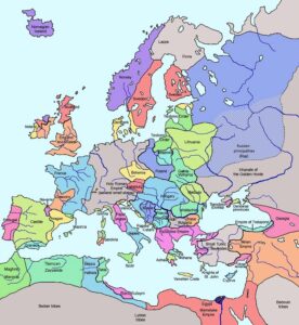 Карта Європи на 1328 рік