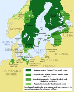 Шведська імперія між 1560 і 1815 роками.
