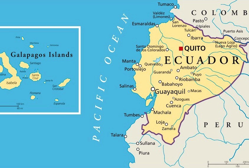 Мапа Республіки Еквадор.