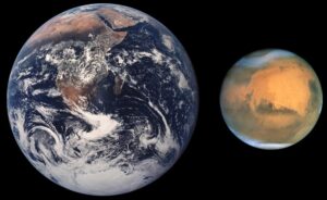 Порівняння розмірів Землі і Марса