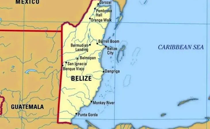 Беліз на мапі