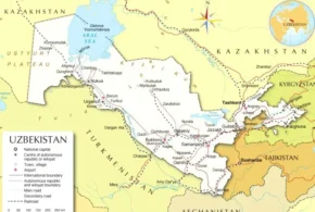 Республіка Узбекистан на мапі