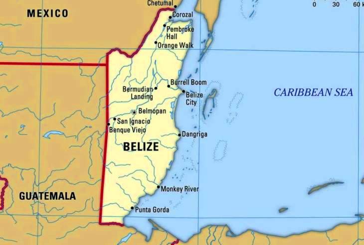 Карта Белізу