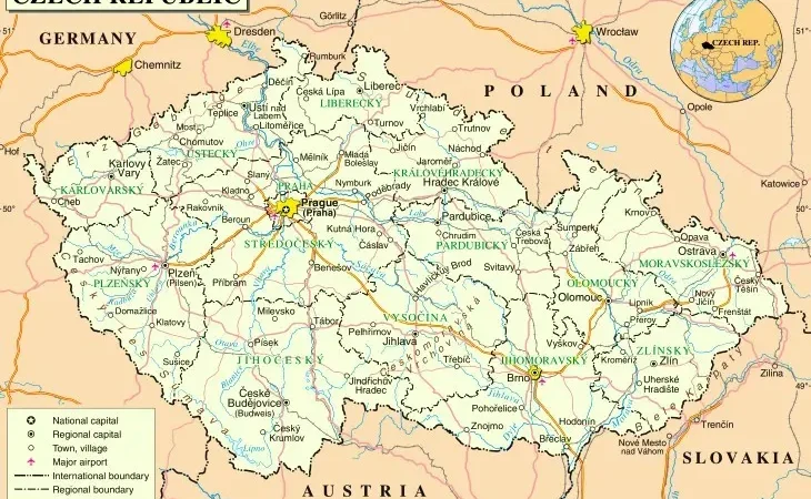 Чеська Республіка на мапі