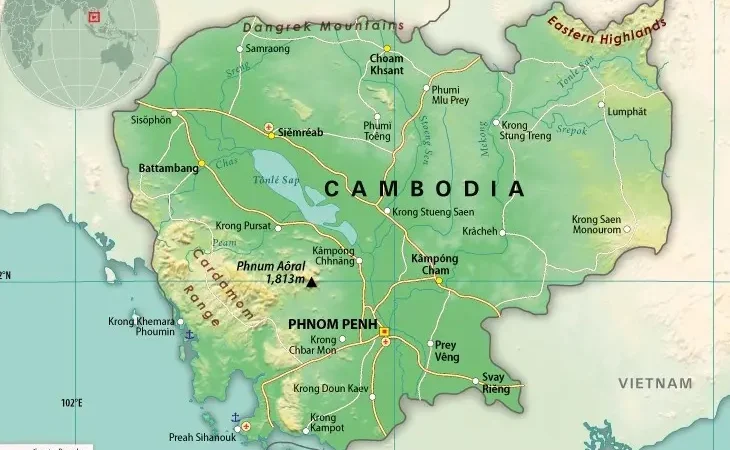 Королівство Камбоджа на мапі