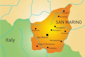 Республіка Сан-Марино на мапі