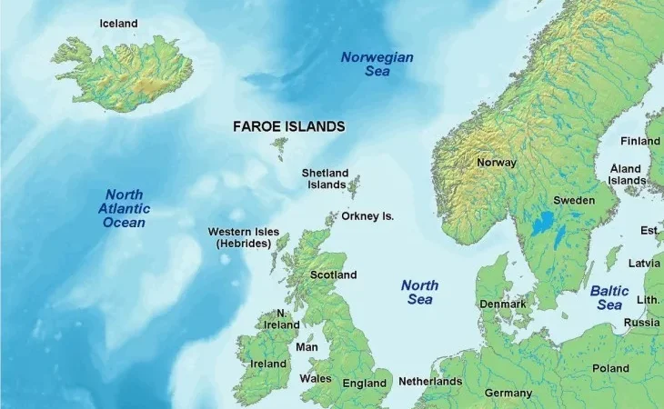 Фарерські острови на мапі