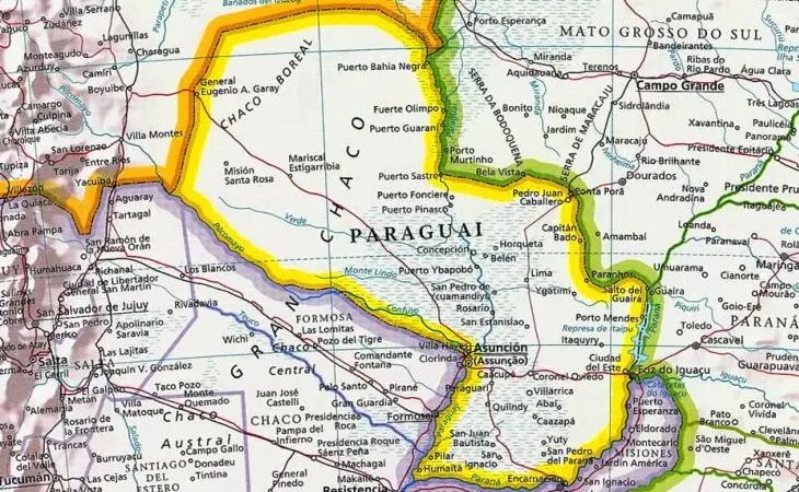 Мапа Республіки Парагвай