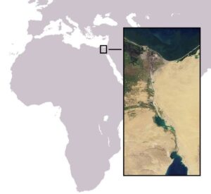 Вигляд Суецького каналу з космосу