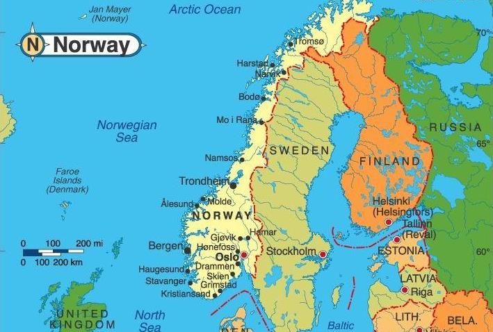 Королівство Норвегія на мапі