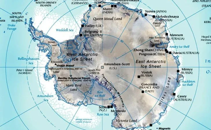 Антарктида на мапі
