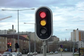 Світлодіодний світлофор у Швеції