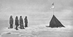 Руаль Амундсен та його команда на Південному полюсі