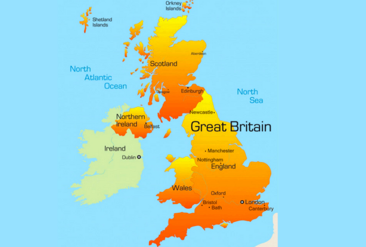 Велика Британія на карті