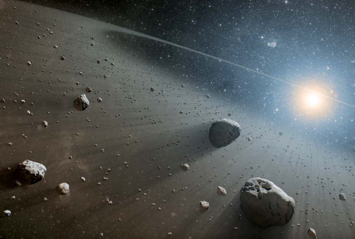 Краєвид поясу астероїдів в уяві художника