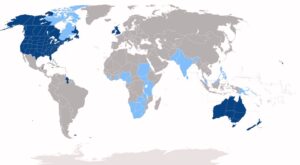 Поширення англійської мови в світі.