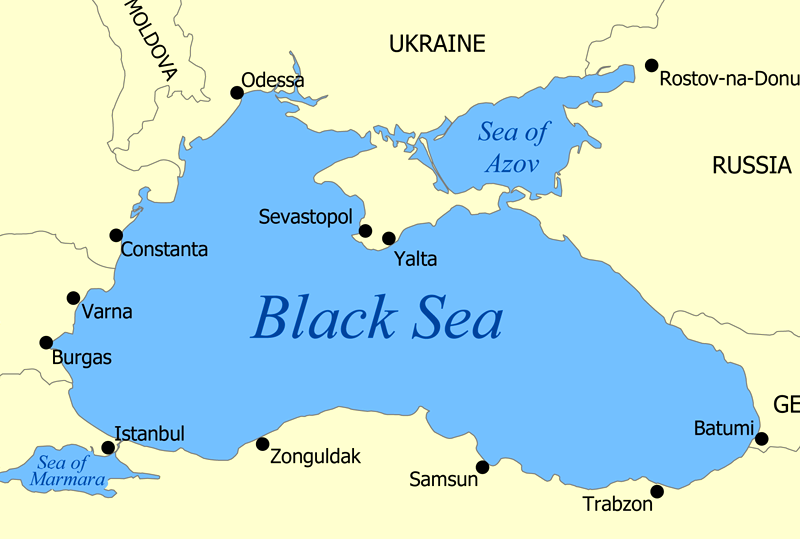 Чорне море на мапі.