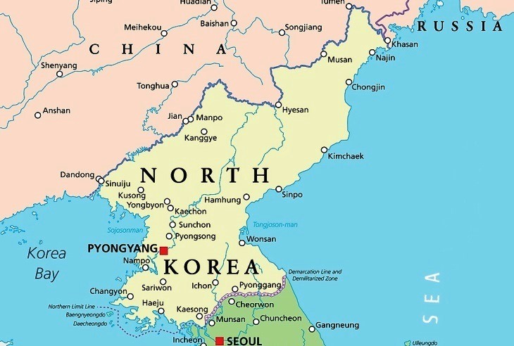 Північна Корея на мапі.
