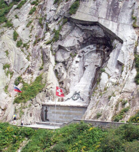 Пам'ятник полководцю О.В. Суворову в швейцарських Альпах