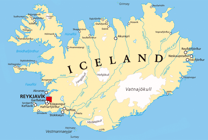 Ісландія на мапі