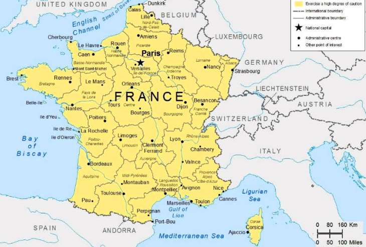 Франція на мапі