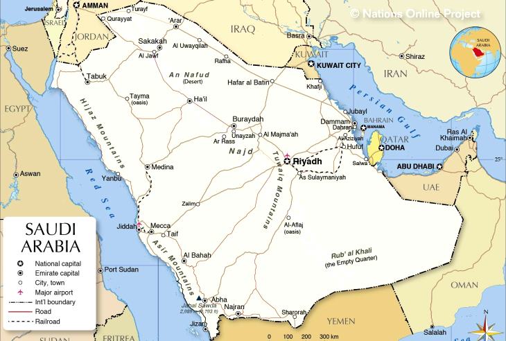 Саудівська Аравія на мапі