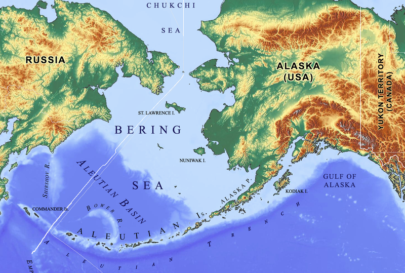Берингове море на карті