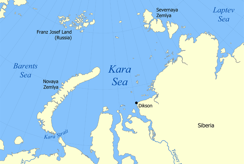 Карське море на мапі