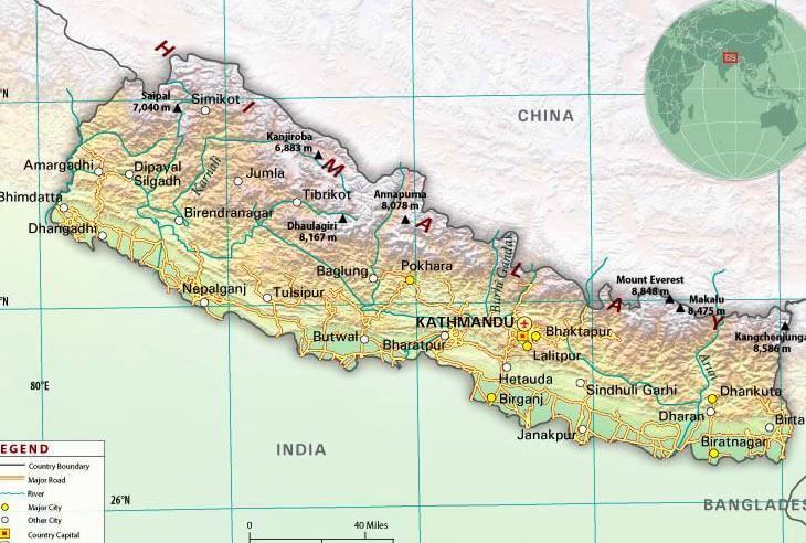 Непал на мапі