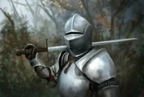 Лицар у металевих обладунках