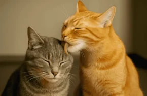 Прояв турботи до іншої кішки