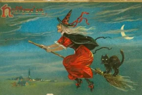 Відьма на американській хеловінській листівці Відьма на американській хеловінській листівці