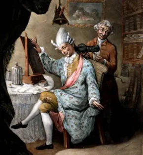 Перукар та його клієнт у перуці