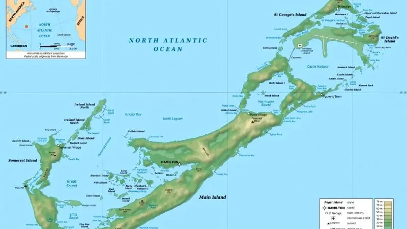 Бермудські острови на мапі