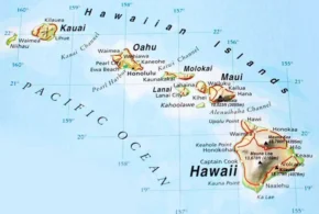 Гавайські острови на мапі