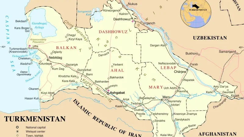 Туркменістан на мапі